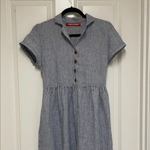 Pyne & Smith Cosette Striped Button-Front Midi Dress